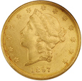 USA 20 Dolarów 1897 S rok  /F   / ok  AU 58