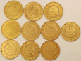 Francja 10 szt. 20 franków Anioł ,58.05 czystego złota /F/