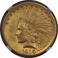 USA, 10 Dolarów Indian Head 1914 rok, NGC