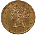 USA 5 Dolarów 1900 rok  NGC MS 63 /K9/19/