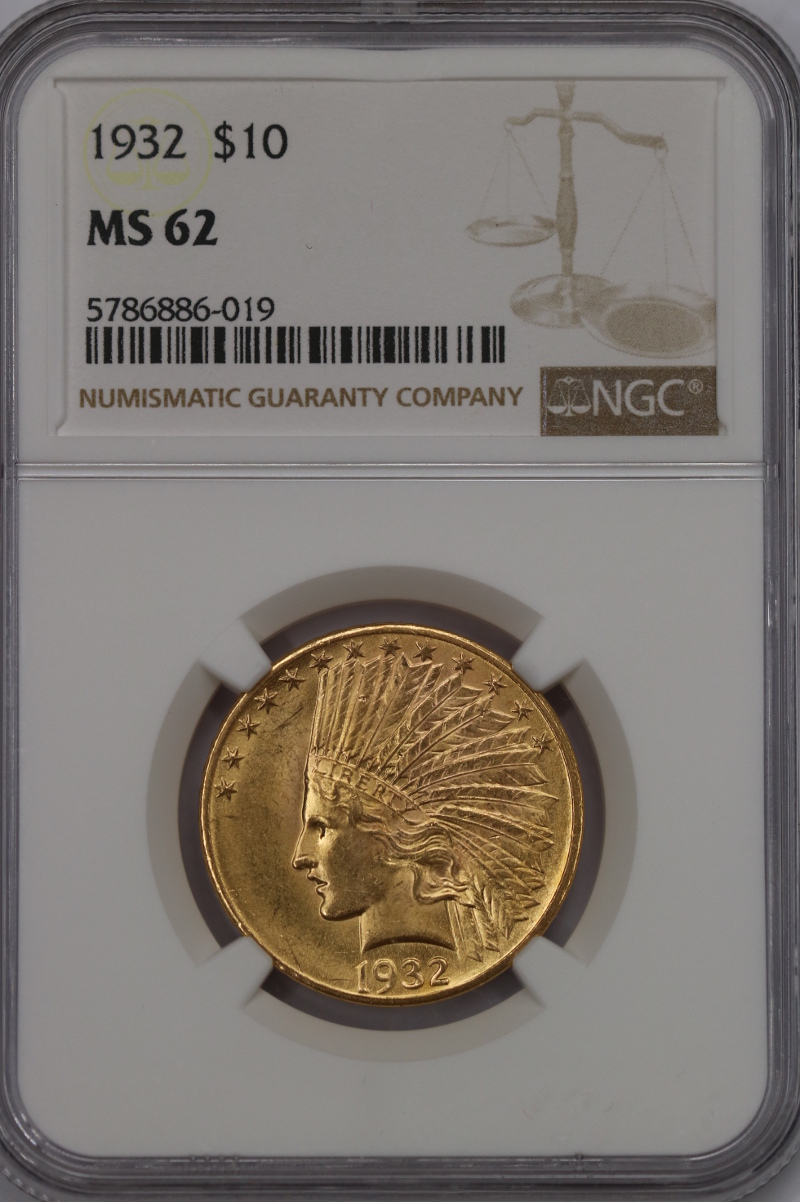 USA, 10 Dolarów Indian Head 1932 rok, MS 62  NGC, /K4/