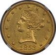 USA, 10 Dolarów Liberty Head 1853 O rok,  NGC /K6/