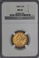 USA 5 Dolarów 1885 S rok  NGC MS 62 /K9/19/