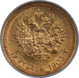 Rosja, Mikołaj II, 5 Rubli 1903 AP rok, NGC MS 65, /K14/