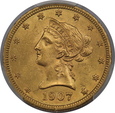 USA, 10 Dolarów Liberty Head 1907 rok, MS 63 PCGS, /K4/