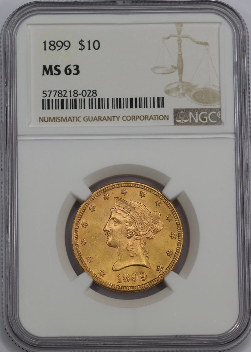 USA , 10 Dolarów Liberty Head 1899 rok , MS 63 NGC