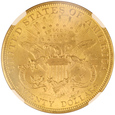 USA 20 Dolarów Liberty Head 1895 NGC MS 62 /F/       