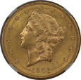 USA, 20 Dolarów Liberty Head 1903 S rok, NGC MS 62