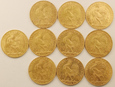 Francja 10 szt. 20 franków Kogut ,58.05 czystego złota /F/(2)