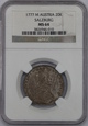 Austria, 20 Krajcarów 1777 M rok, Salzburg, NGC 64, /K4/