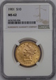 USA, 10 Dolarów Liberty Head 1901 rok, MS 62 NGC