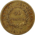 Francja, 40 Franków NAPOLEON, 1811 A rok