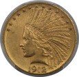 USA, 10 Dolarów Indian Head 1912 rok, AU 53 PCGS