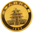 Chiny 100 Yuan 1994 rok Złota Panda