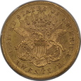 USA, 20 Dolarów Liberty Head 1876 S rok, PCGS AU 58     