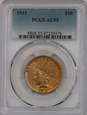 USA, 10 Dolarów Indian Head 1911 rok, AU 55 PCGS