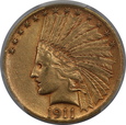 USA, 10 Dolarów Indian Head 1911 rok, AU 55 PCGS