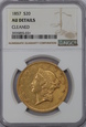 USA ,20 Dolarów Liberty Head 1857 rok, NGC 