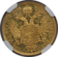 Austria, 1 Dukat 1874 rok, MS 61 NGC, /K3/