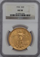 USA, 20 Dolarów St. Gaudens 1922 rok,  NGC AU 58