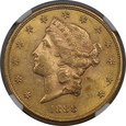 USA, 20 Dolarów Liberty Head 1888 S rok, NGC AU 58