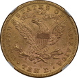 USA, 10 Dolarów Liberty Head 1886 S rok, MS 61  NGC, /K4/