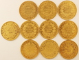 Francja  10 szt. 20 Franków Napoleon /P/58.05 czystego złota