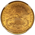 USA 20 Dolarów 1880 S  Rok NGC AU 58              (F)