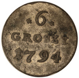 Polska,  6 groszy 1794 rok, Warszawa, /K1/