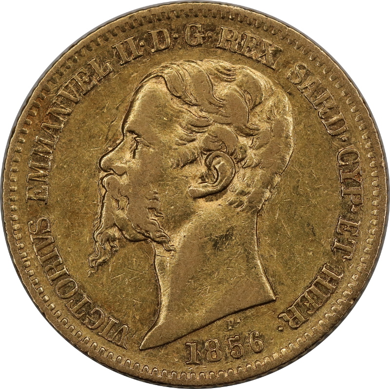 Włochy, 20 Lirów 1856 rok, Sardynia 