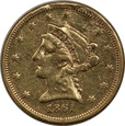 USA, 2,5 Dolara Liberty Head 1861 rok, /K4/