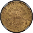 USA, 20 Dolarów Liberty Head 1878 rok, NGC AU 58