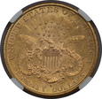 USA, 20 Dolarów Liberty Head 1893 S rok, NGC MS 61