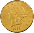 USA 20 Dolarów 1888 'S' rok  /F   / ok  MS60
