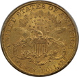 USA, 20 Dolarów Liberty Head 1897 S rok, PCGS AU 58