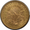 USA, 20 Dolarów Liberty Head 1885 S rok, PCGS MS 62+, /K12/