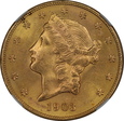 USA, 20 Dolarów Liberty Head 1903 S rok, NGC MS 63