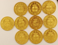 Włochy Zestaw 10 szt 20 Lirów 1882 rok /P/58.05g czystego złota