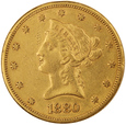 USA 10 Dolarów 1880  S rok  /F   / ok.XF45