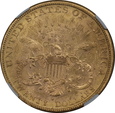 USA, 20 Dolarów Liberty Head 1882 S rok, NGC MS 60