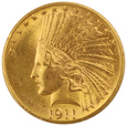 USA  10 Dolarów 1911 rok. Indianin /K 34 /ok. MS61