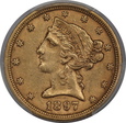 USA, 5 Dolarów Liberty Head 1897 rok, MS 61 PCGS