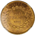 Francja 100 Franków 1907 A NGC MS 61 /K1/21/