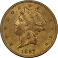 USA, 20 Dolarów Liberty Head 1897 rok, PCGS AU 58