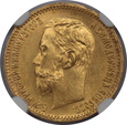 Rosja, Mikołaj II, 5 Rubli 1902 AP rok, NGC MS 66, /K14/