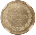 Rosja, Aleksander II 25 kopiejek 1859 rok СПБ-ФБ  /K/