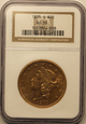 USA 20 Dolarów 1875 S  Rok NGC AU 50              (F)