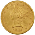 USA 10 Dolarów 1894 rok  /F   / ok.MS61