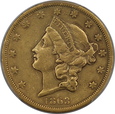 USA , 20 Dolarów Liberty Head 1863 S rok, PCGS XF 40