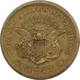 USA , 20 Dolarów Liberty Head 1863 S rok, PCGS XF 40